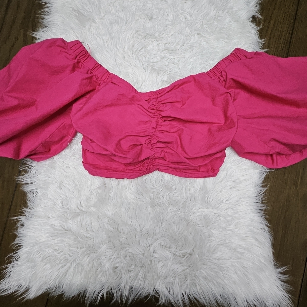 Vibrant Pink Off-Shoulder Blouse